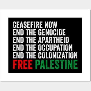 Ceasefire Now - End the Genocide Free Plaestine Posters and Art